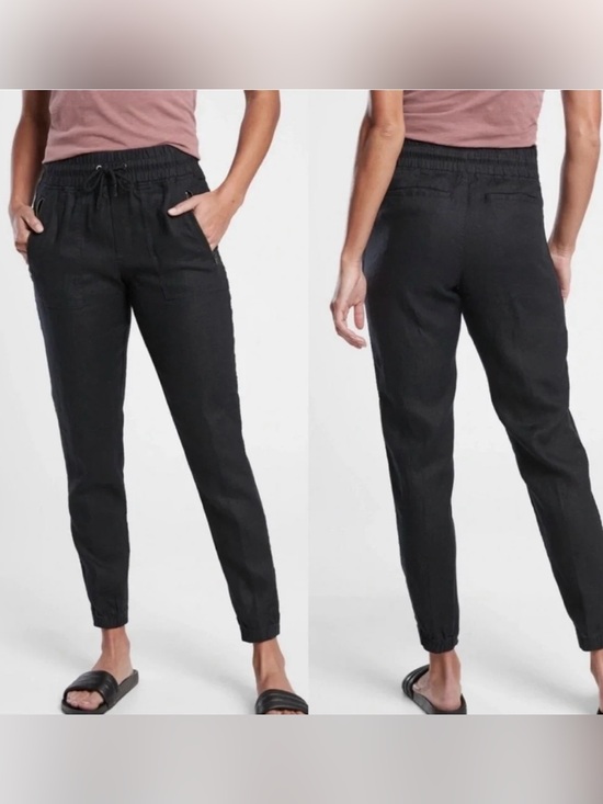 Athleta Pants - NWT Athleta Cabo Linen Jogger, Black, Size 2